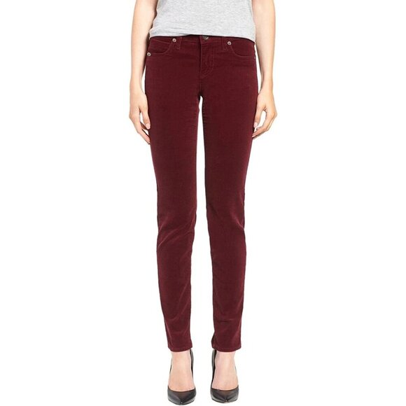 NEW Well Worn Women's 14/34 High Rise Burgundy Corduroy Pants Cotton Blend - Picture 1 of 9